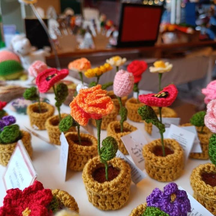 HDIF-USA - Wholesale Artificial Flowers - Crocheted Mini Flower Pots11