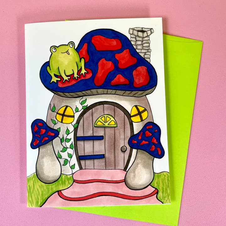 quirky burp illustrations - Wholesale Housewarming Card - Mushroom Housewarming Greeting Card0