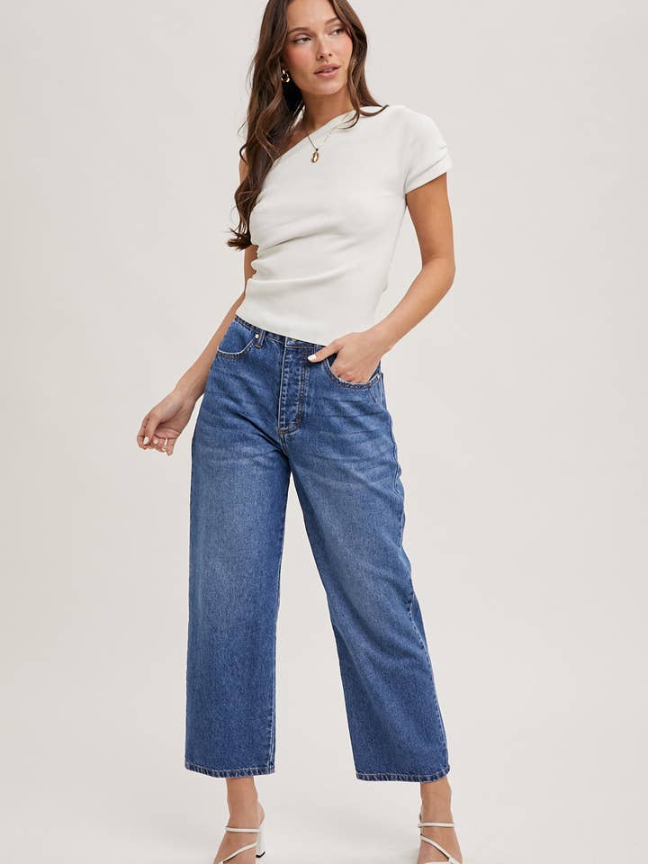 Bluivy - Wholesale Jeans - Women's - DENIM MID-RISE WIDE LEG CROPPED JEANS23