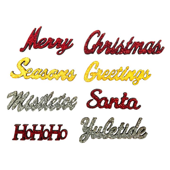 Christmas Glitter Words for wholesale by Buttons Galore & More