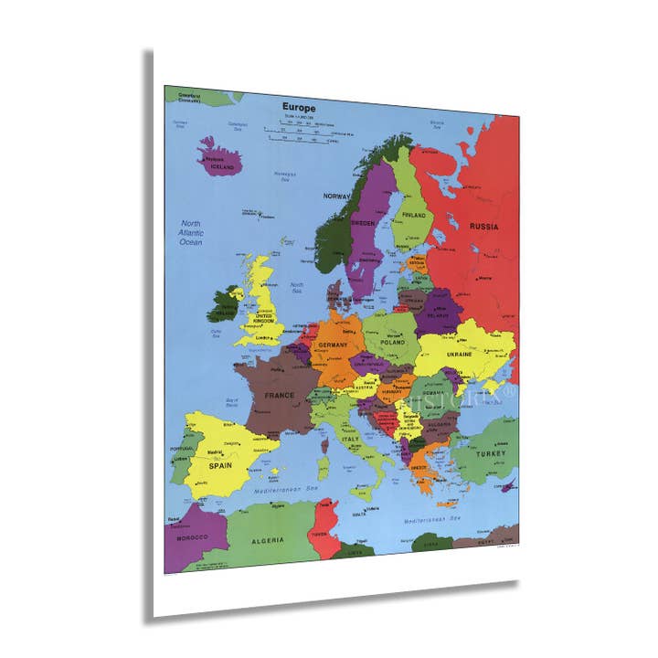 Historic Prints - Wholesale Poster - 2004 Europe Map Poster - Poster Map of Europe Wall Art - Wall Map of Europe - Europe Wall Map Print