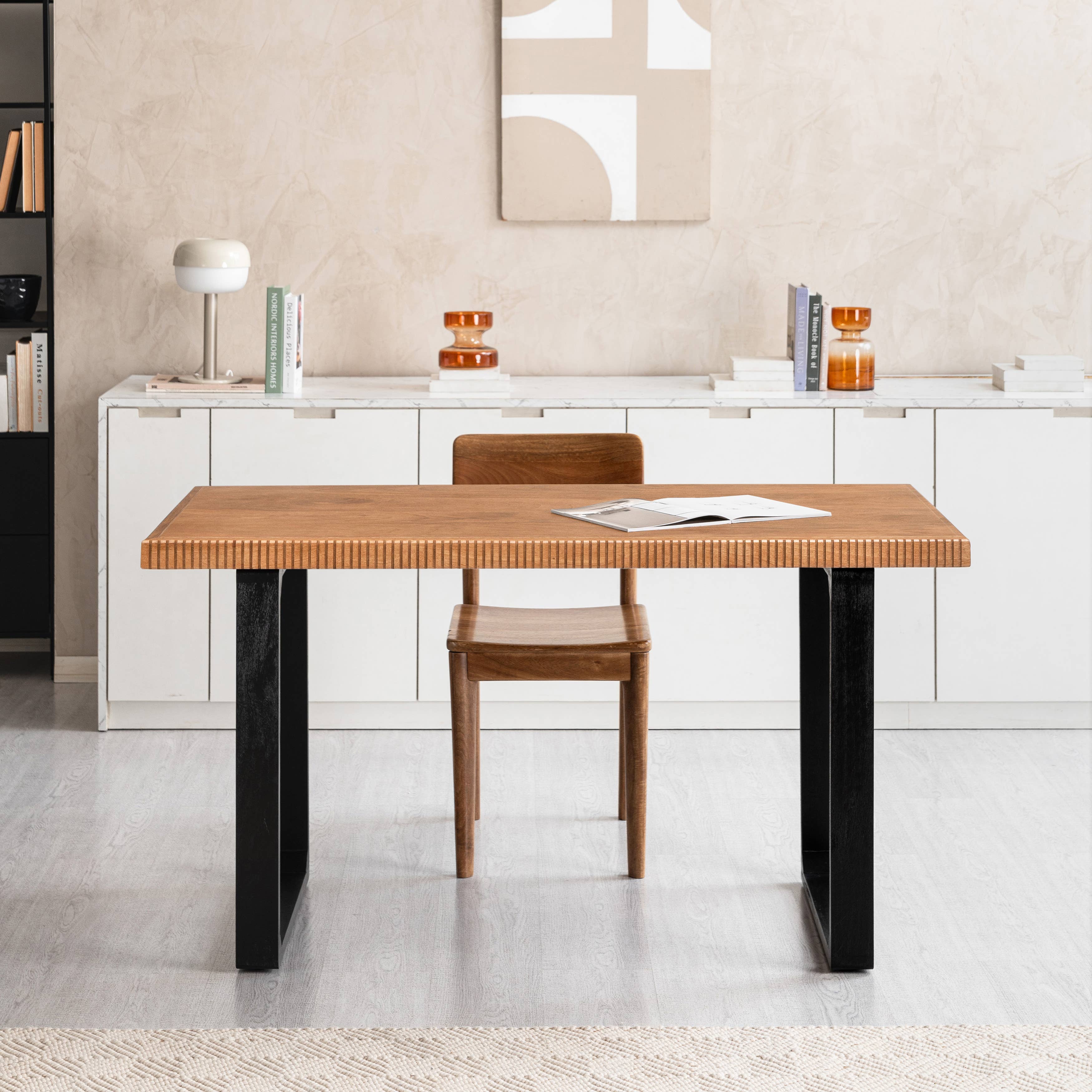 MH London - Vente Sous-main - Bureau d'ordinateur en bois massif Ancona23