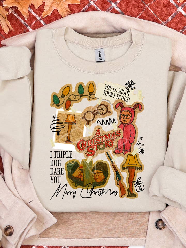 Gambi's Tees - Wholesale Graphic Sweatshirt - Women's - Vintage Christmas Movie Sweatshirt