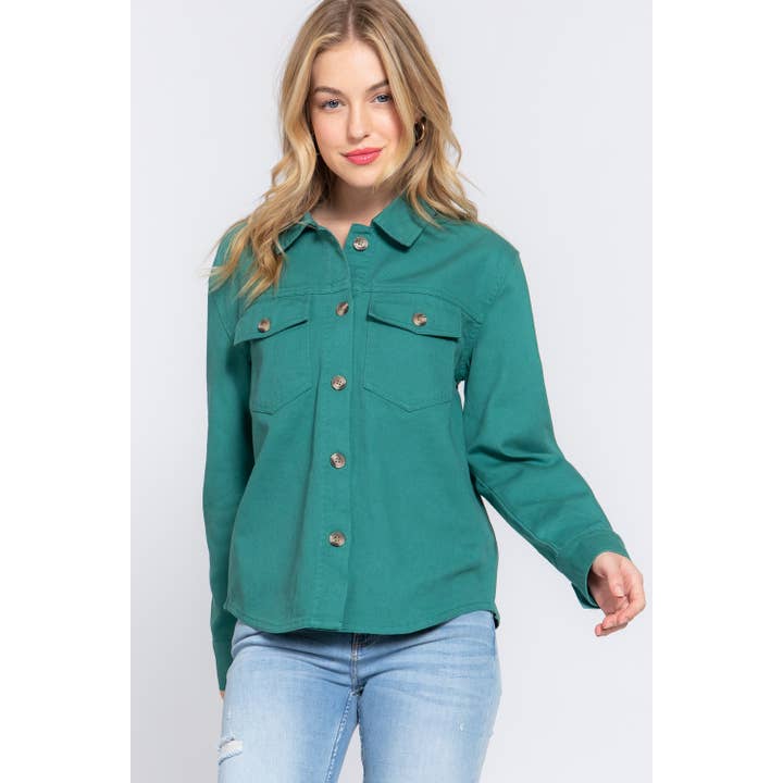 KATOENEN SPIJKERBLOUSE MET KNOOPSLUITING voor wholesale door Apolline