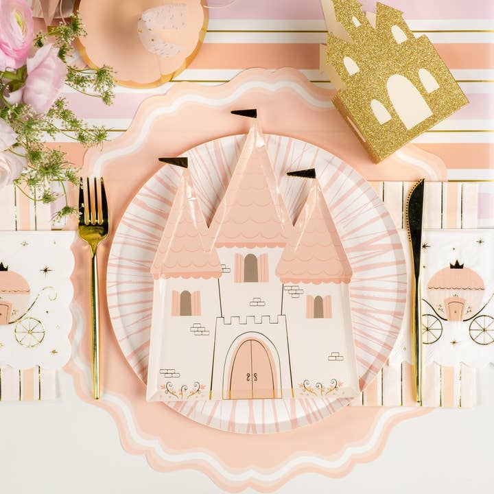 Gatherings by Curated Paperie – wholesale Disposable plate – PRN25-DP4-Princess Castle Shaped Plates1