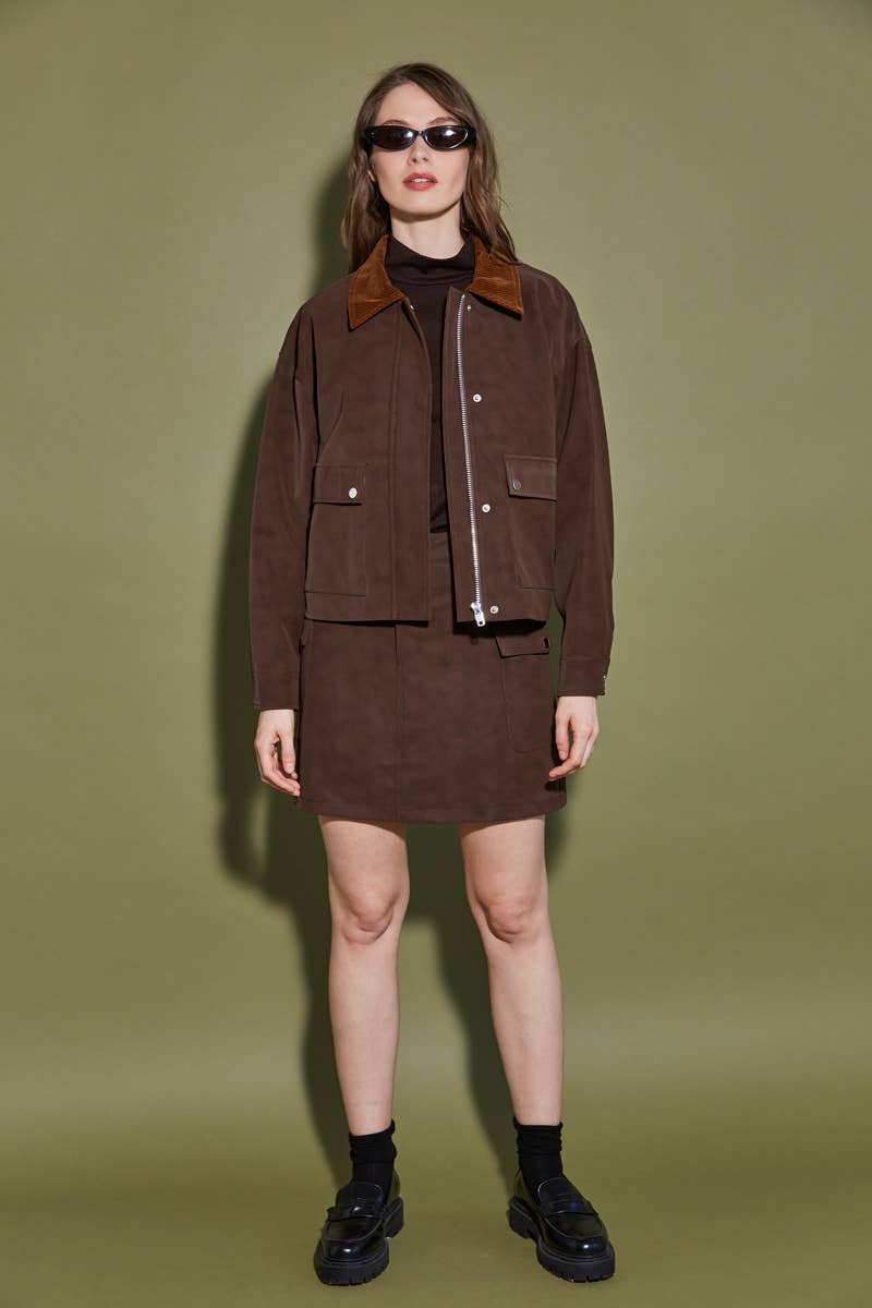 ELLI WHITE - Wholesale Skirt - Women's - Short skirt with flap pockets5