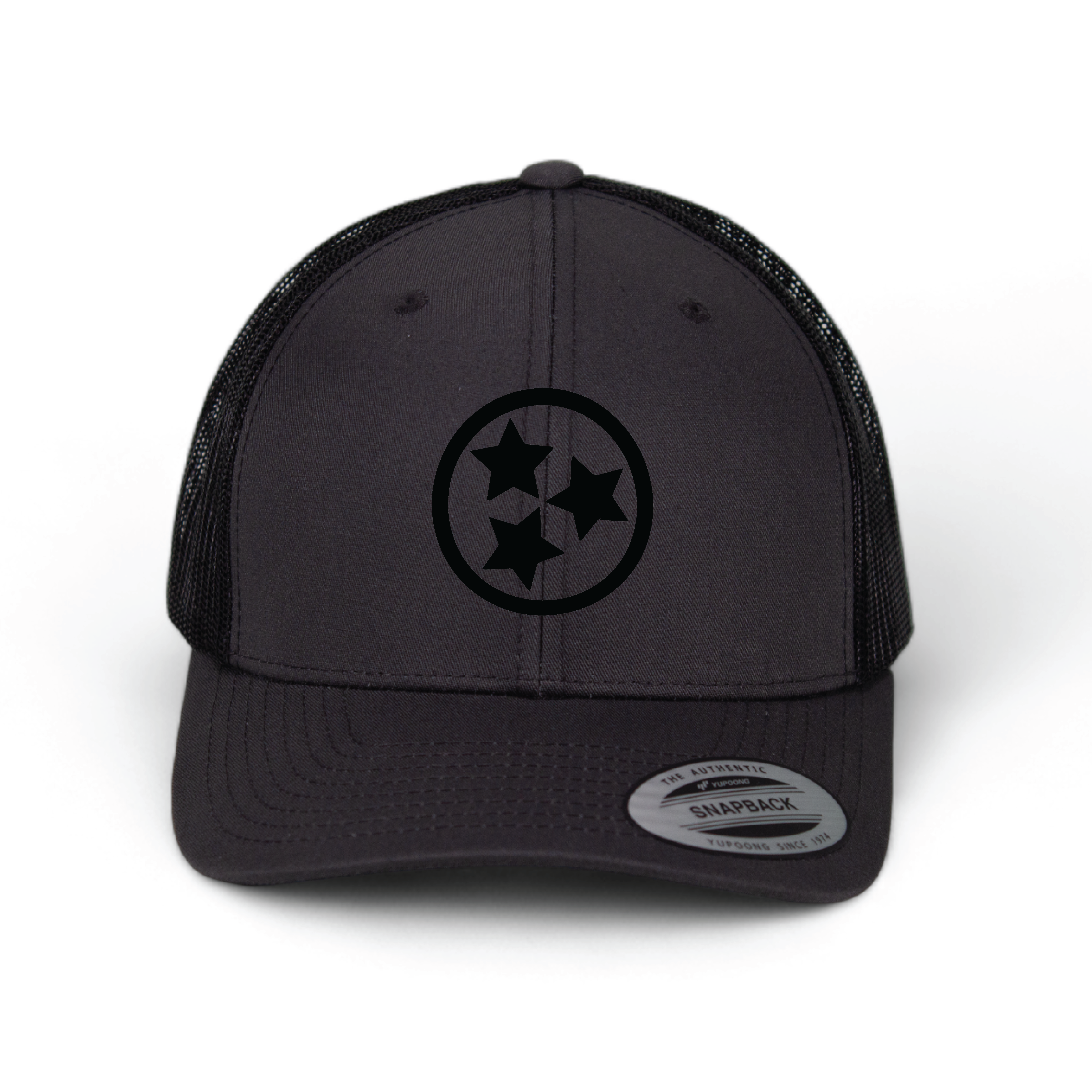 Cotton Mule - Wholesale Trucker Hat - Unisex - Black Silicone Tristar Trucker Hats6