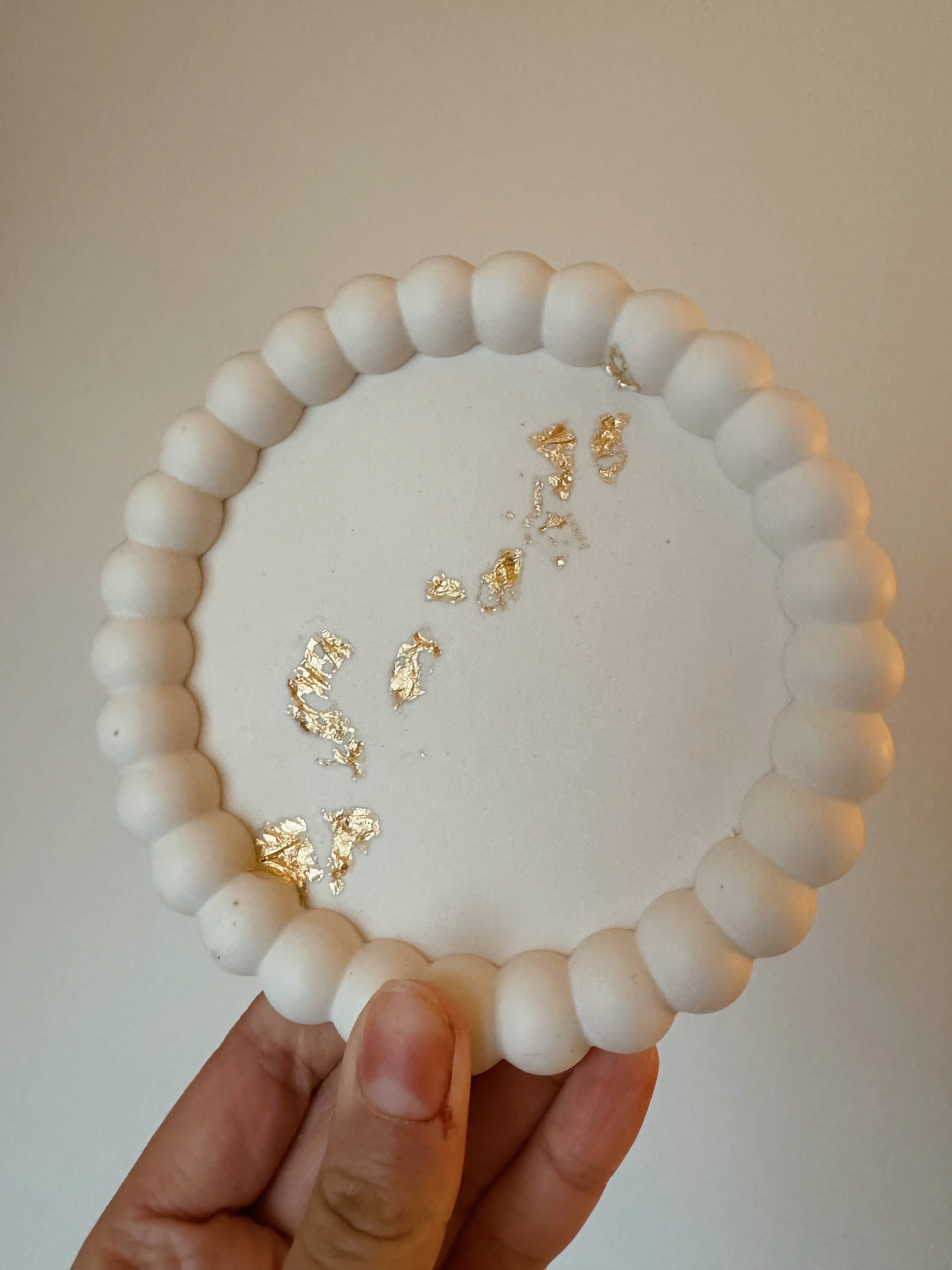 My Milky Candle - Wholesale Decorative Tray - Small bubbles gold leaf tray0