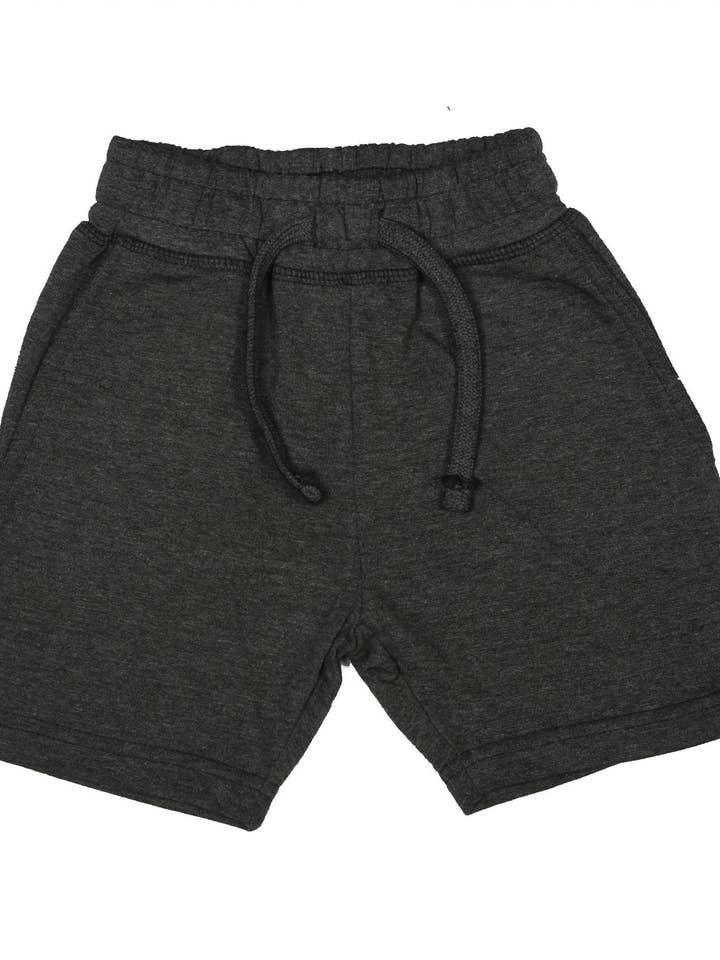 E23410-BLACK Heathered Comfy Shorts for wholesale by 🤍Baby Steps and Mish Kids
