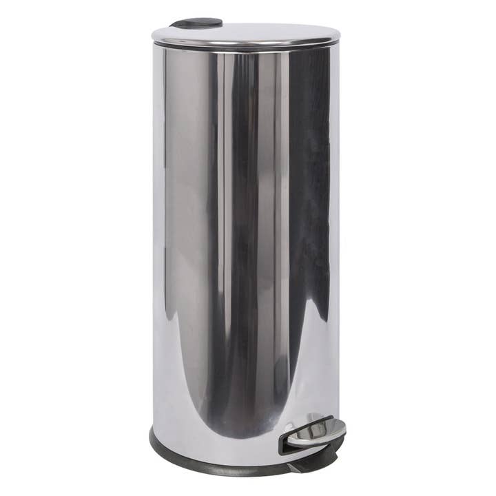 Rinkit Ltd - Wholesale Trashcan/Trash Bin - 30L Round Stainless Steel Kitchen Pedal Bin - By Harbour Housewares1