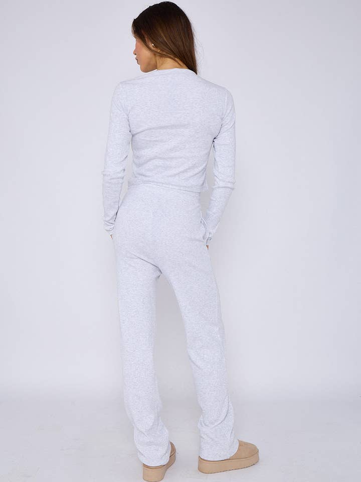 AX Labels - Wholesale Top & Pant Set (NOT Loungewear) - Women's - Ribbed Front Button Detail Top & Wide Leg Trouser Co-ord36