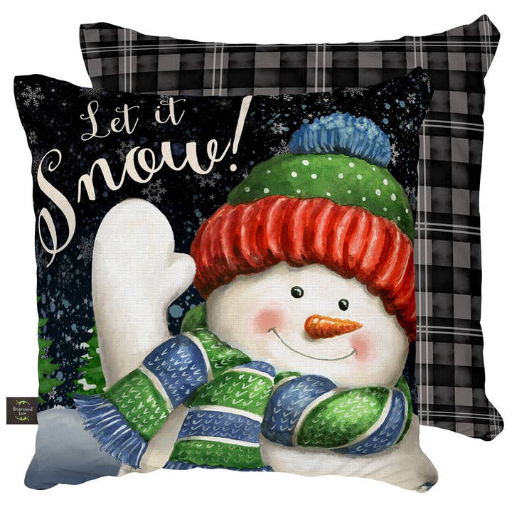 Briarwood Lane - Wholesale Throw/Decorative Pillow - Snow Time Snowman Decorative Pillow