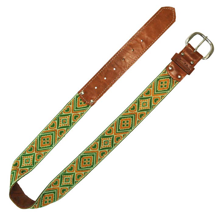 Salie en kaneel 1,5 „leren riem - unisex voor wholesale door Souldier