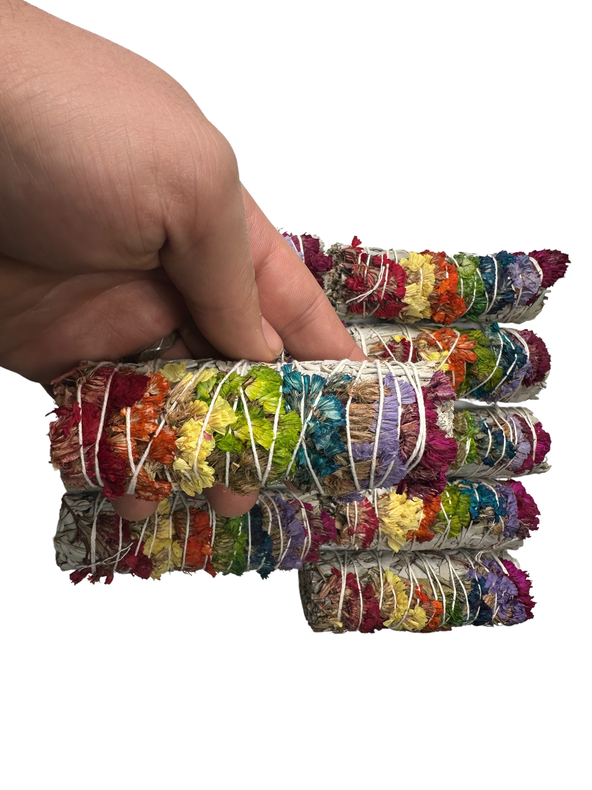 CaNatureLover – wholesale Sage bundle – ORGANIC 7 Chakra White Sage with SINUATA Flowers4