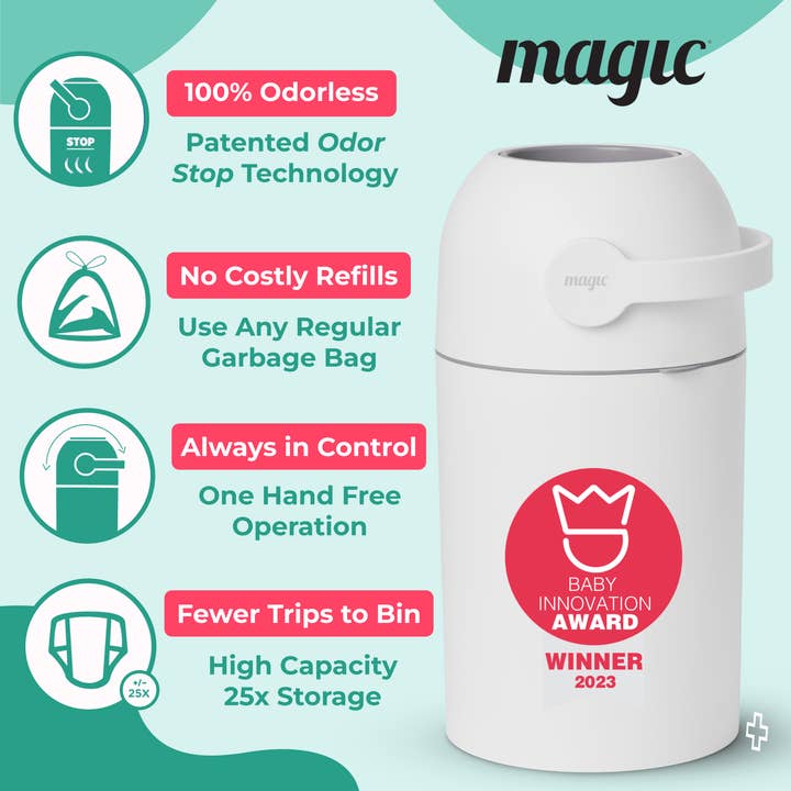SHEERUN - Wholesale Diaper Caddy - Baby - Magic Diaper Pail, Patent Odor-Stop System, Use Regular Bags