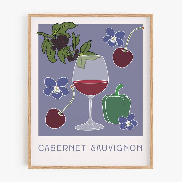 Cheers - Cabernet Sauvignon Art Print for wholesale by Bean Horse Car Designs