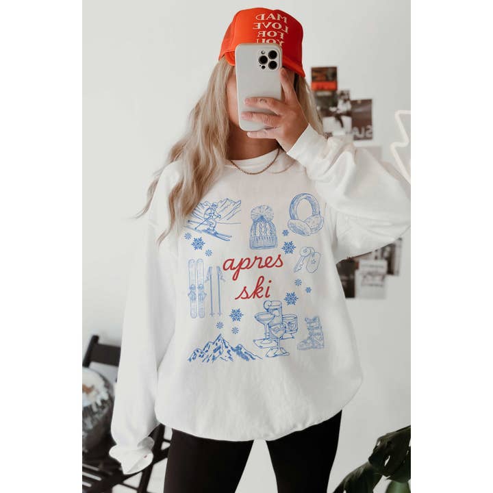 Sweatshirt Gráfica Oversized APRES SKI por atacado de A. BLUSH CO