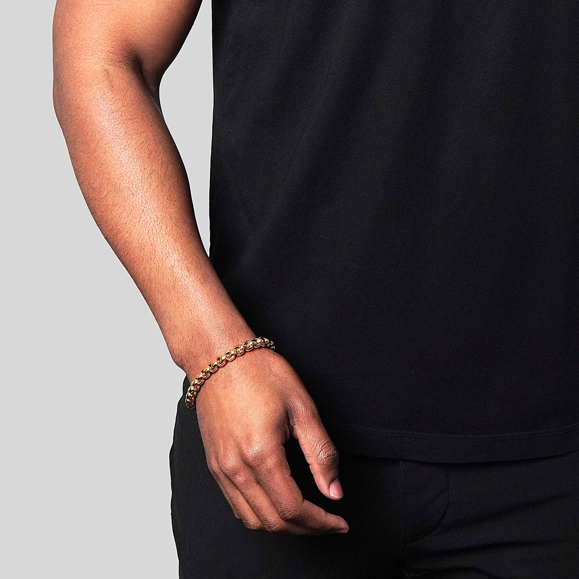 West Coast Jewelry – Engroshandel Armbånd med led og kæde – Invicta Smykker Poleret Boks Kæde Stål Armbånd (8mm) - 9"1