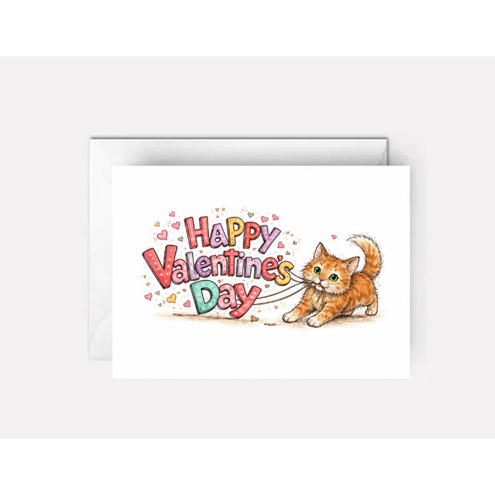 Cat Valentine's Day card - Kitty Cat for wholesale by Paper Bound Greetings