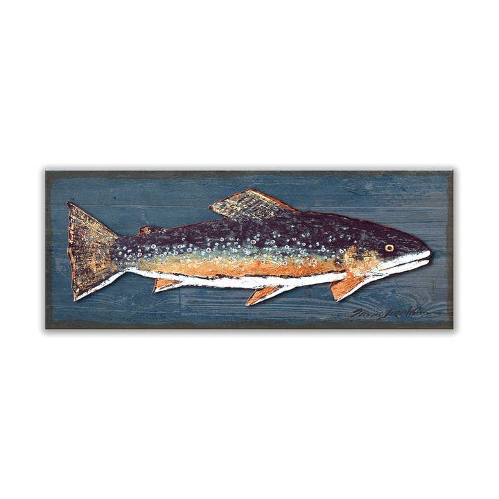 Brook Trout: Generic - Metal on Wood for wholesale by Old Wood Signs