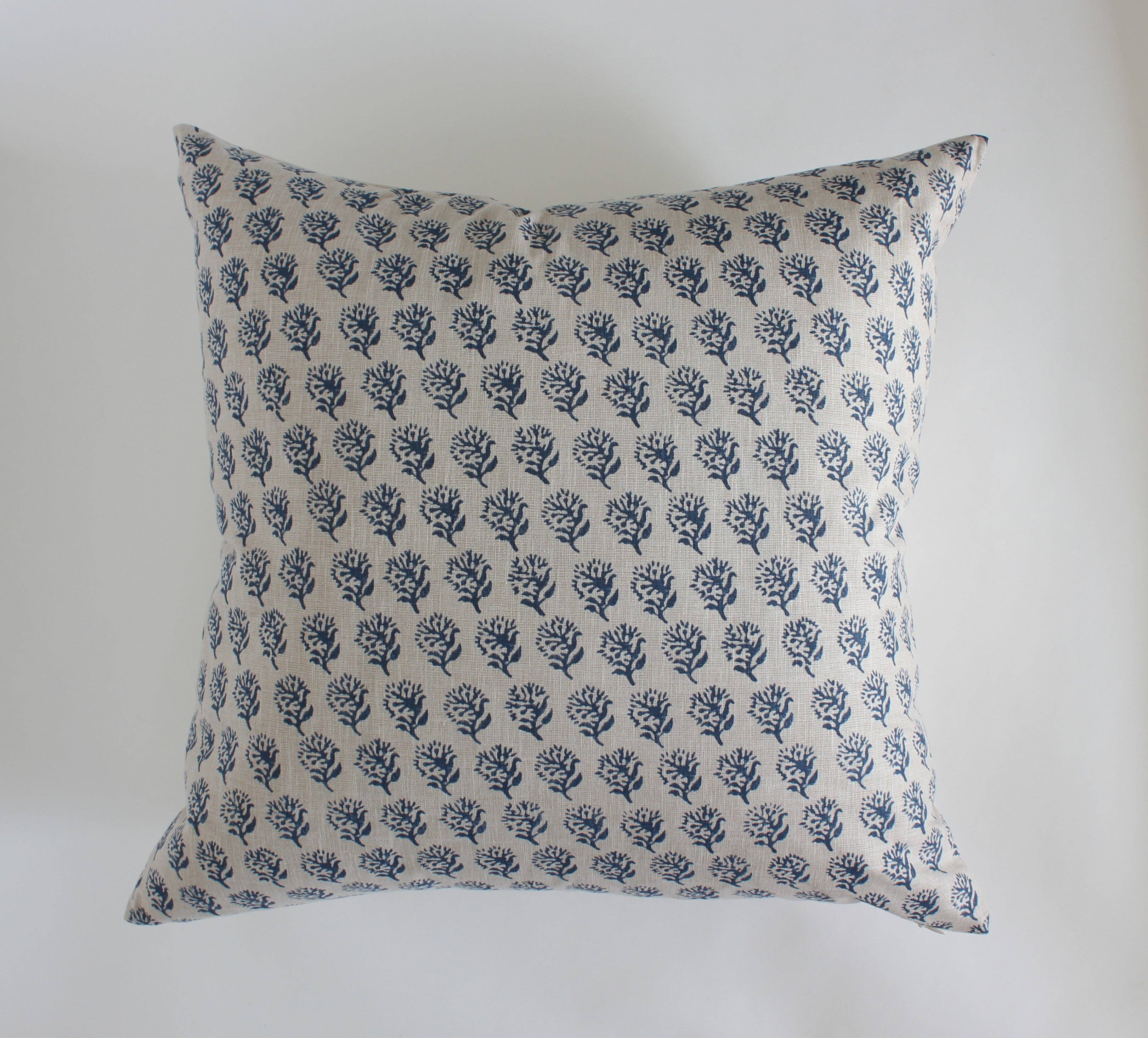 Textileish - Wholesale Throw Pillow Cover - Blue Floral Pillow Cover, Indigo Floral Throw Pillow | Aster6