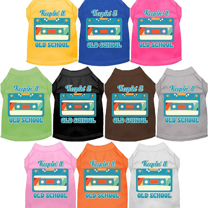 Fun Cat or Dog Shirt for Pets "Keepin it Old School" for wholesale by As You Wish Apparel