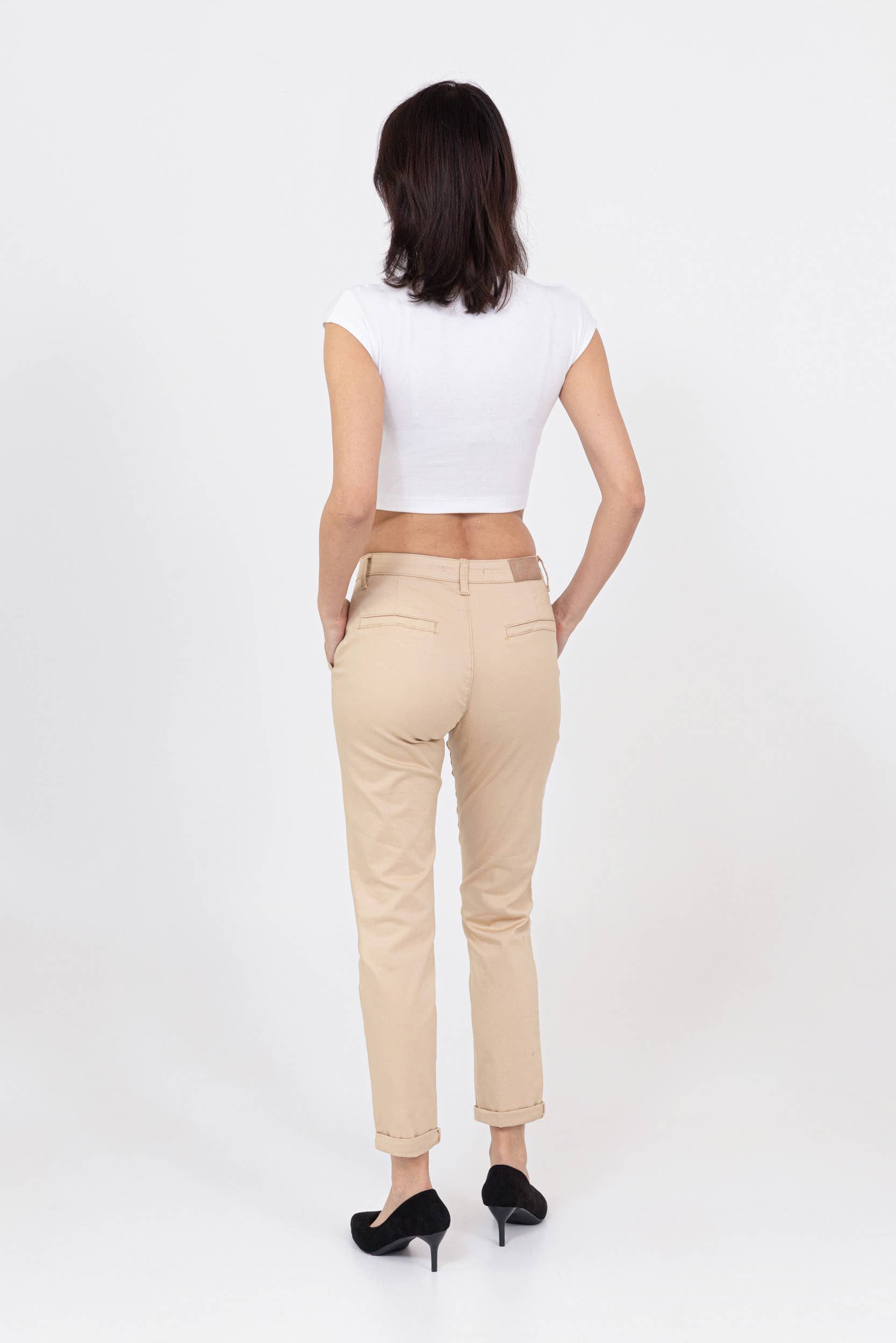 Nina Carter - Vente Pantalon – femme - Pantalon chino stretch taille haute confort Nina Carter J25025