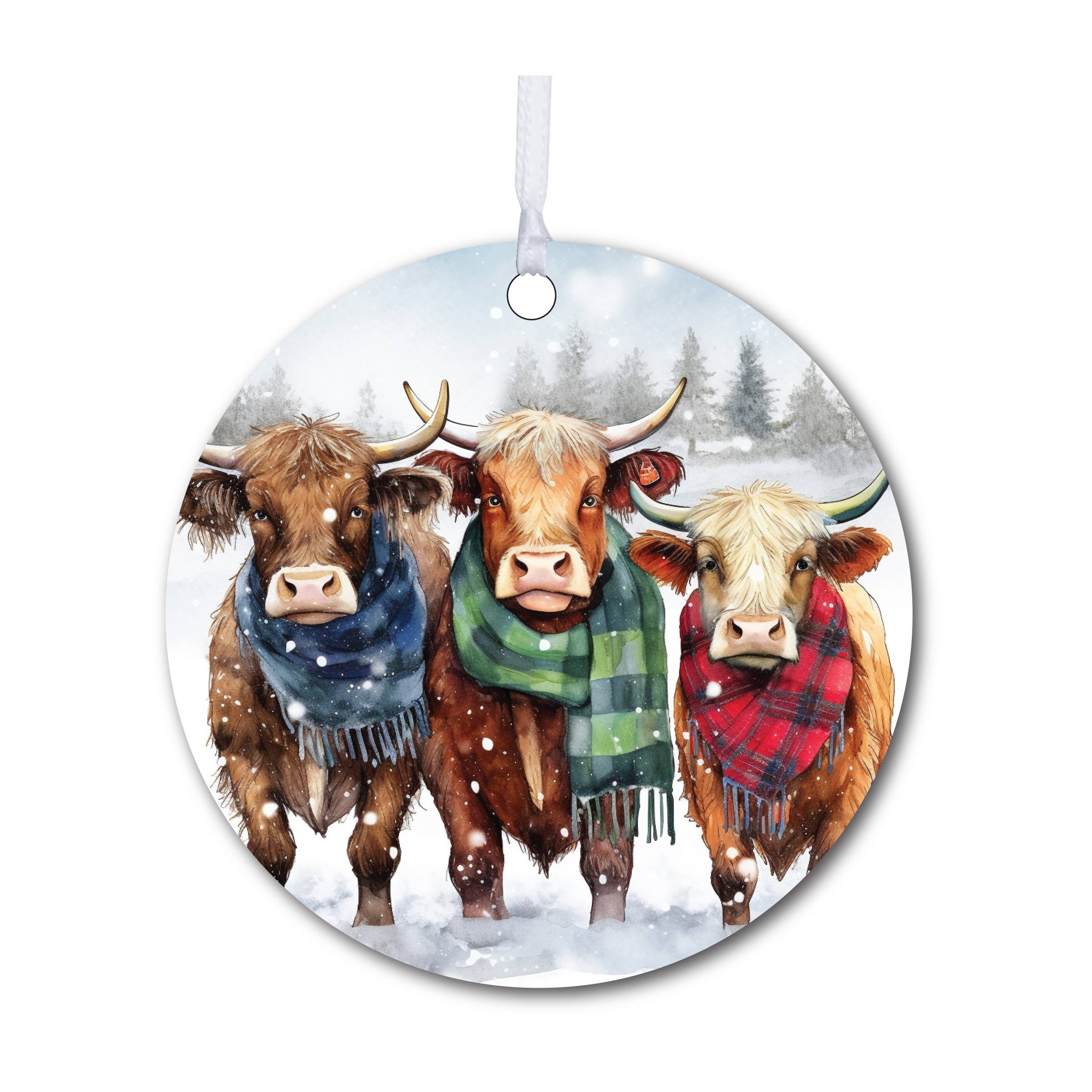 LifeSong Milestones - Wholesale Ornament - Highland Cow Holiday Ornament for Home Decor0