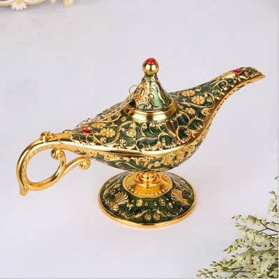 La Bella Monte - Wholesale Incense Holder - Colorful Metal Genie Lamp Bronze Holiday Décor6