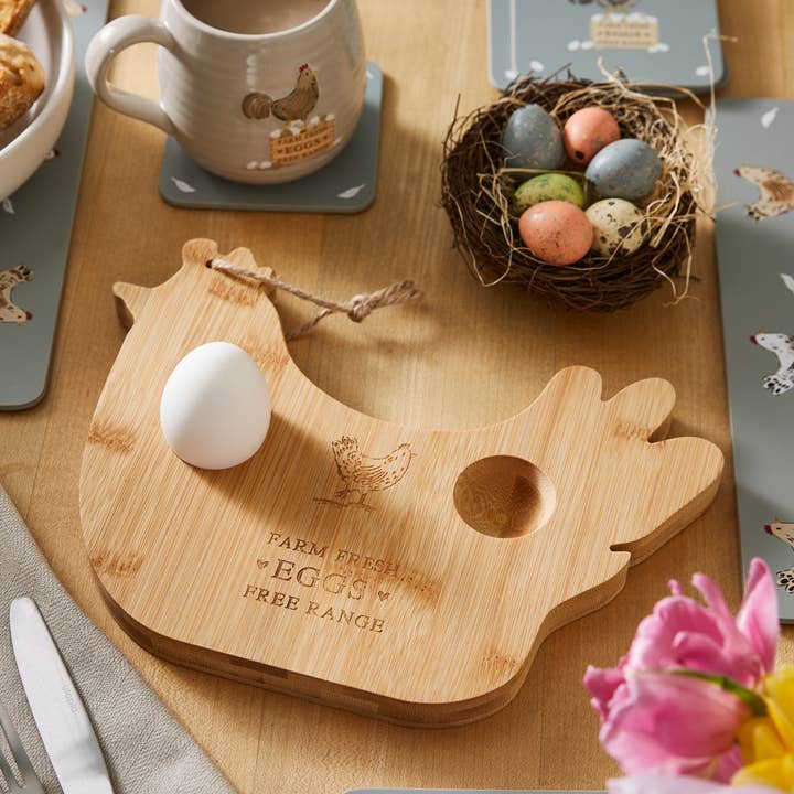 Bamboo Breakfast Board Hen House Lane for wholesale by Cooksmart