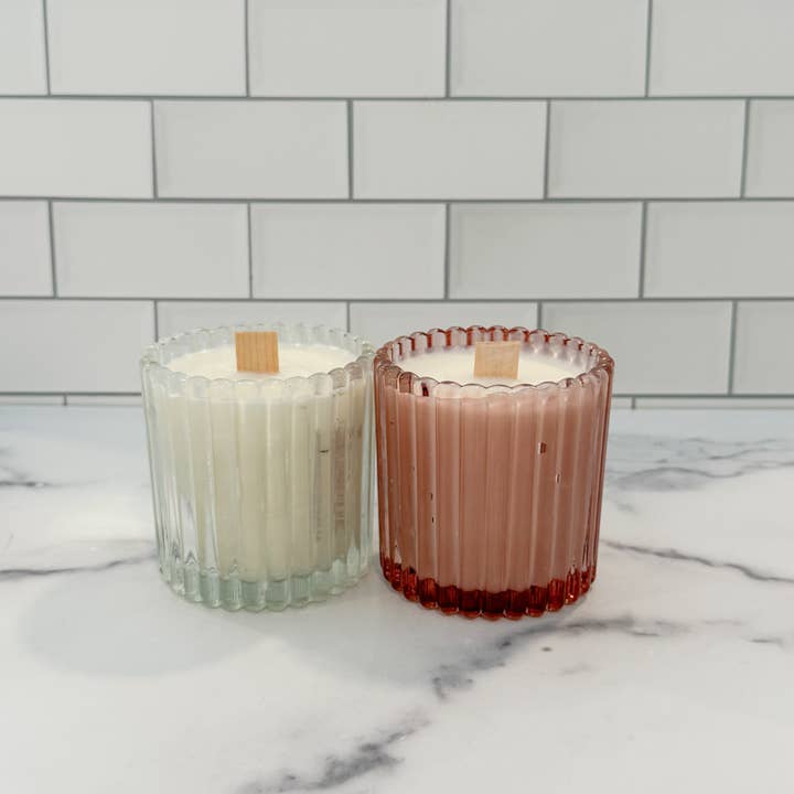 Hcubed Candles - Wholesale Jar/filled candle - Ribbed Jar Candle – Refillable Soy Candle with Wooden Wick 3