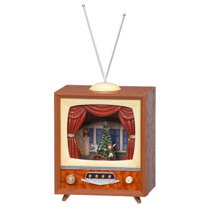 Télévision musicale éclairée avec scène de casse-noisette rotative pour la vente par Roman