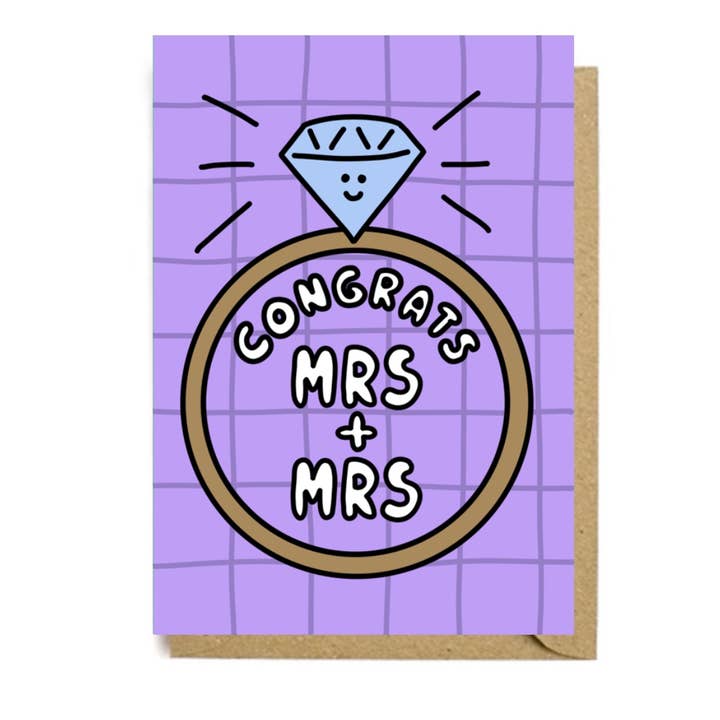 Mrs + Mrs card for wholesale by Marblehead