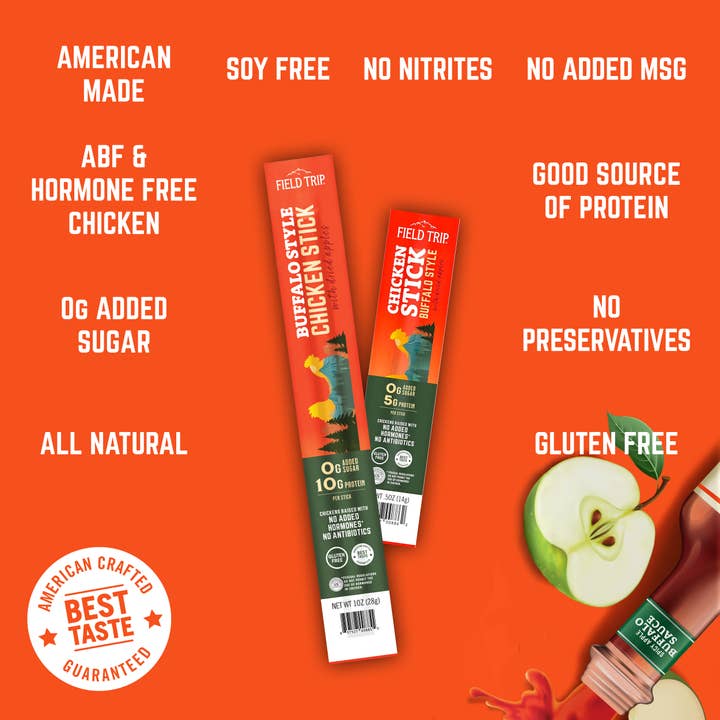 FIELD TRIP - Wholesale Jerky - Buffalo Style Chicken Stick (0.5oz) 2