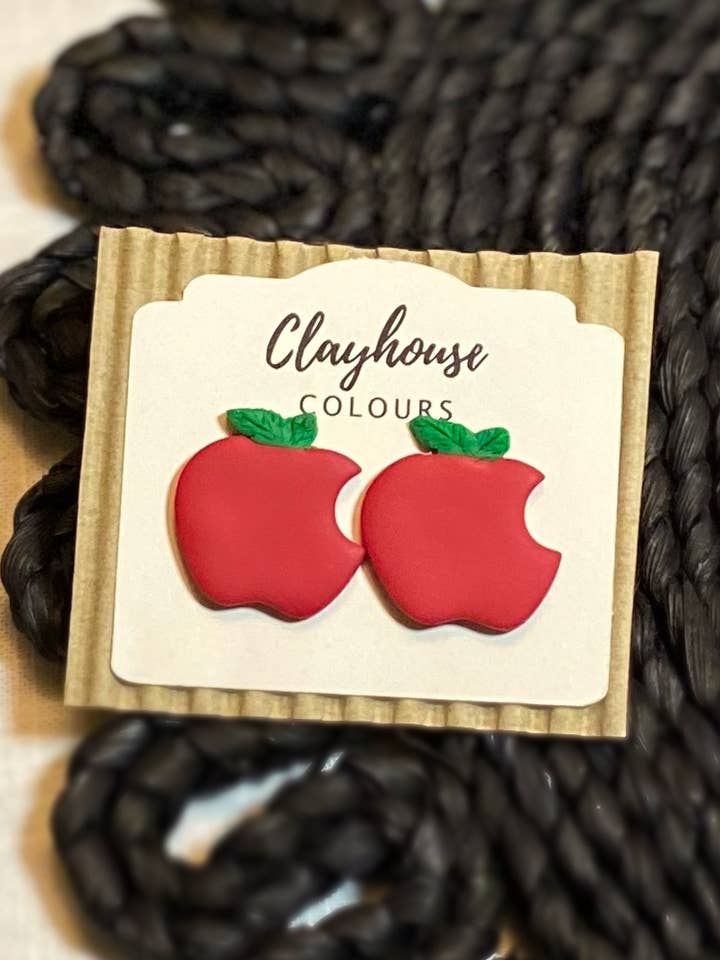 Apple Studs for wholesale by Clayhouse Colours