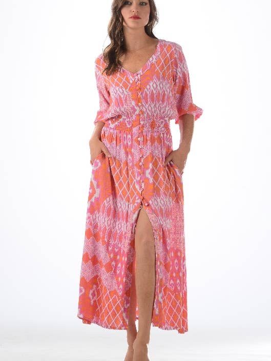 Kelsey Dress - Flamingo for wholesale by Walker&Wade
