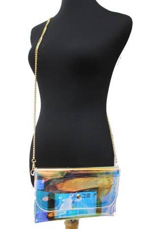 Cap Zone - Wholesale Pouch - Women's - Pouch Iridescent Hologram Clear PVC1