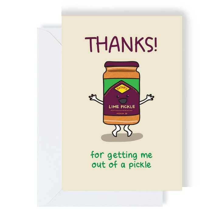 Tarjeta Thanks A Pickle para venta al por mayor de The Playful Indian