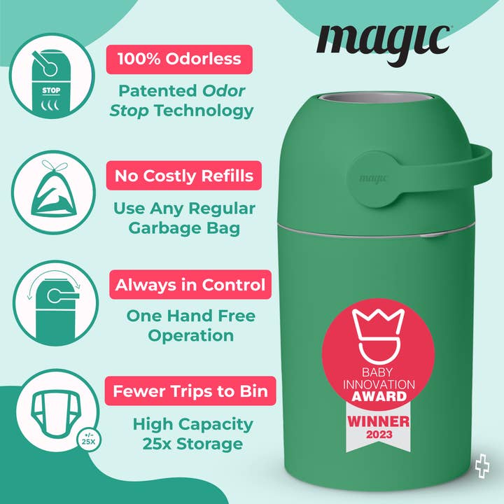 SHEERUN - Wholesale Diaper Caddy - Baby - Pure Magic Majestic Diaper Pail (Patented Odor-Stop System)16