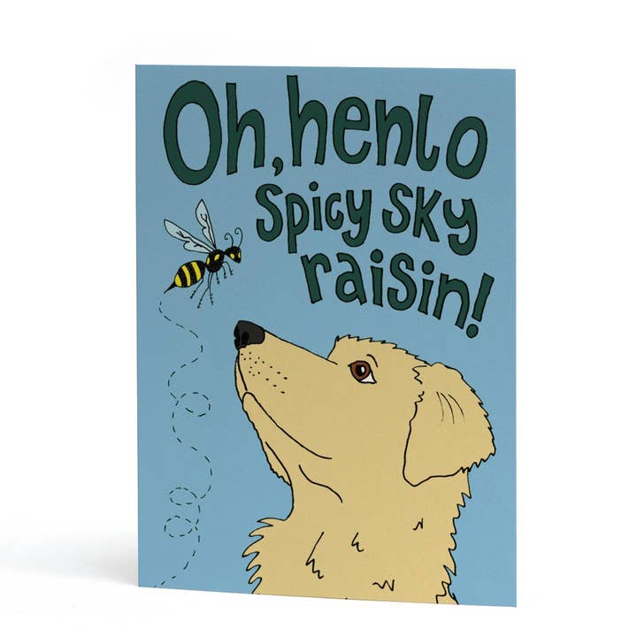 The Curious Pancake - Wholesale Everyday Greeting Card - Spicy Sky Raisin Card | Funny Dog Card, Labrador END OF LINE