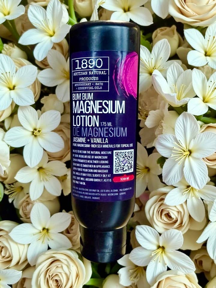 Bum Bum Magnesium Lotion (Jasmine + Vanilla) for wholesale by 1890 Natural Bath Co