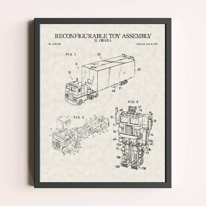 Transformers Optimus Prime Patent Print for wholesale by Damon D Chan