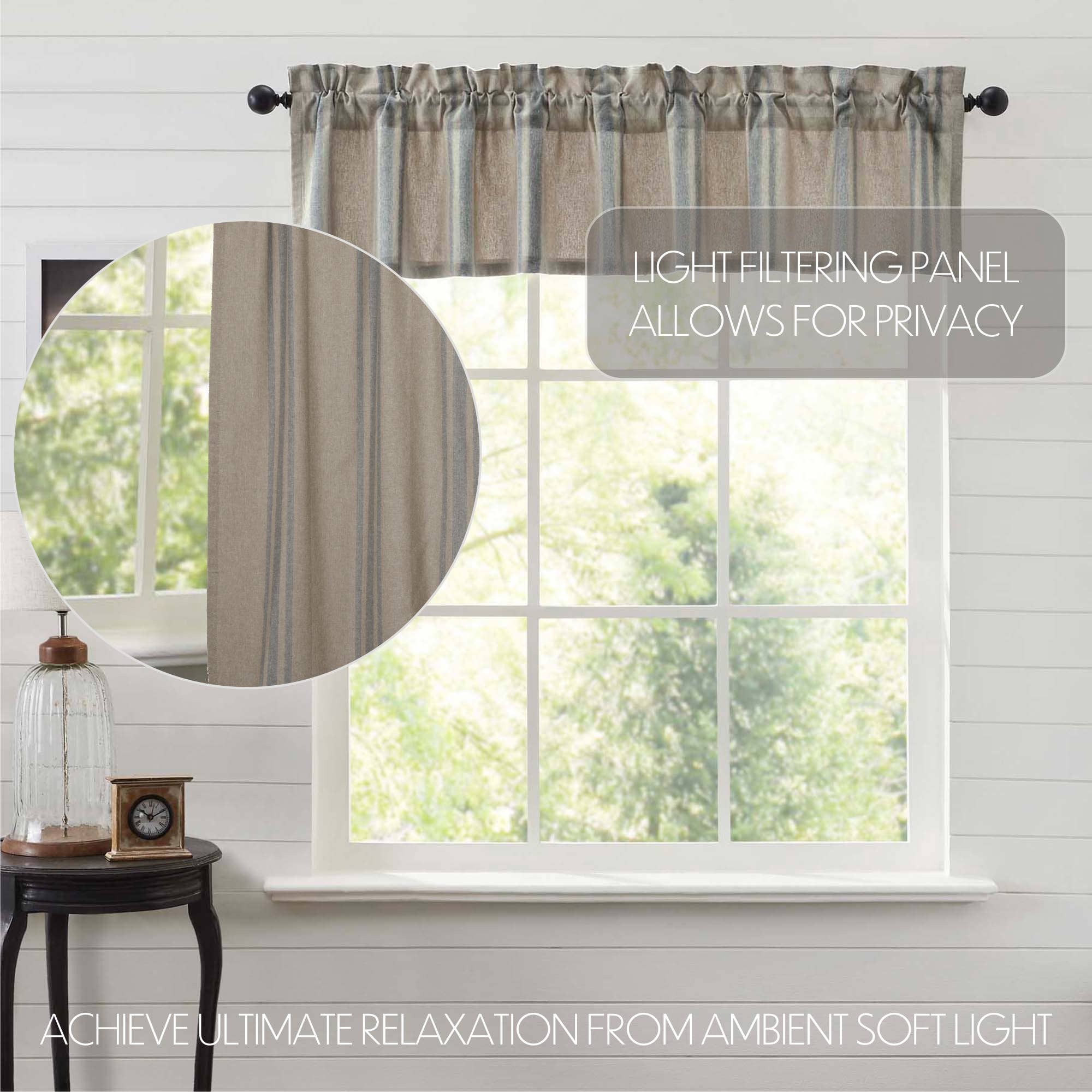 VHC Brands - Wholesale Valance - Grain Sack Blue Valance 16x723