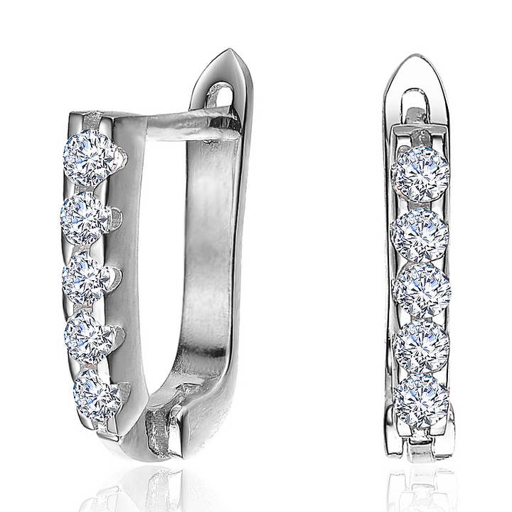 Wit vergulde oorbellen (8653) voor wholesale door Rachel Glauber