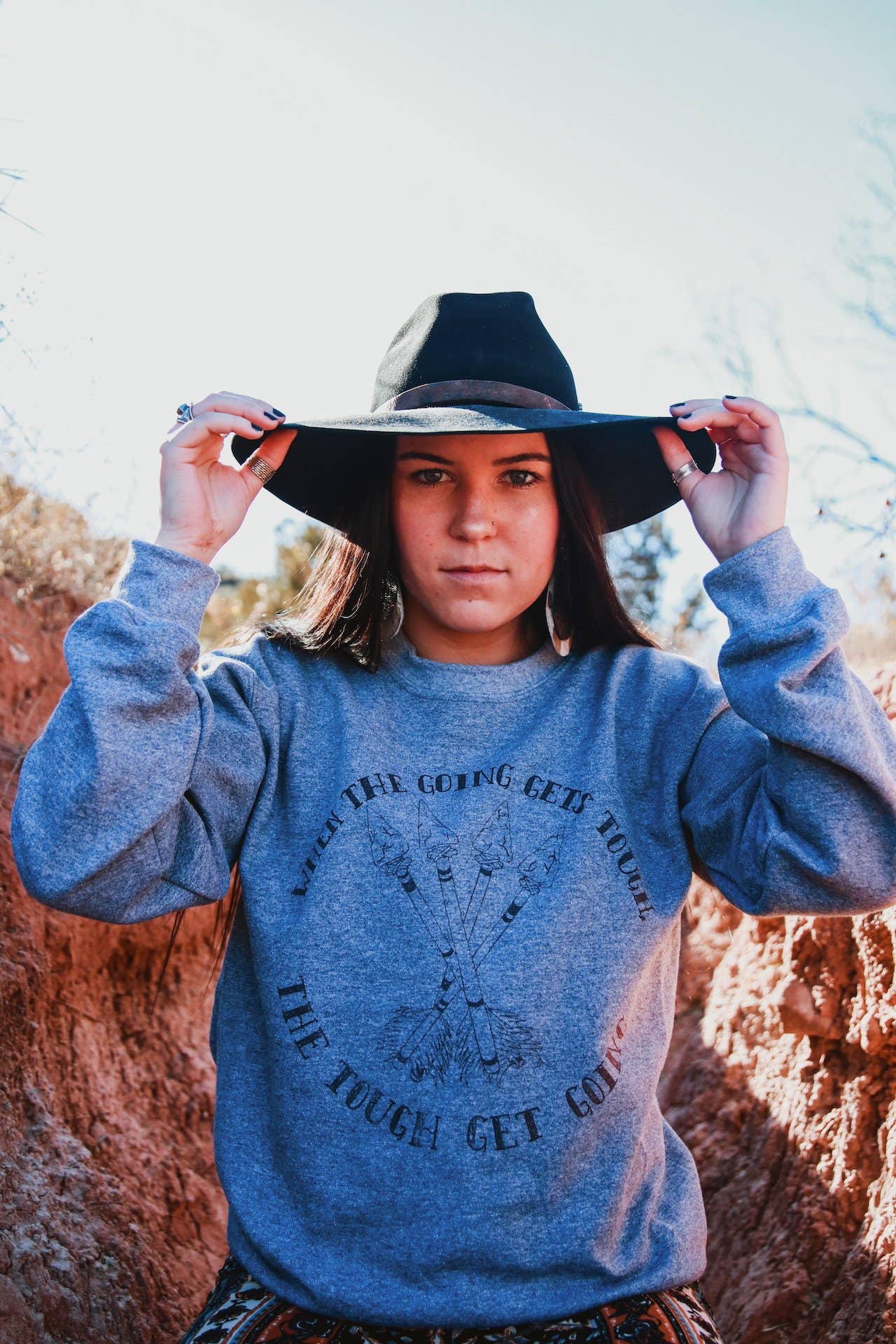 The Coyote Cowgirl - Wholesale Graphic Sweatshirt - Women's - Get Tough - Bulk-122A2