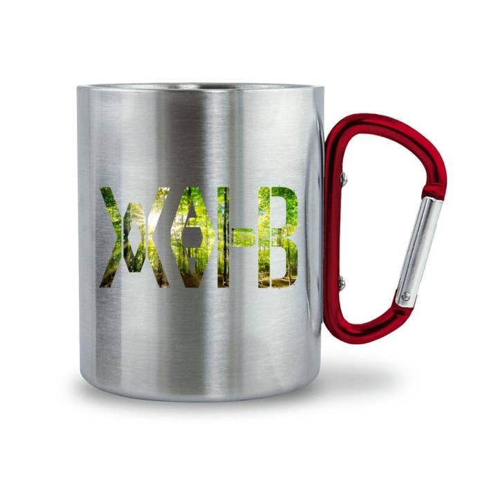 Uwaldu – copos e garrafas térmicas por atacado – Forest Forest - copo de aço inoxidável com alça de mosquetão2