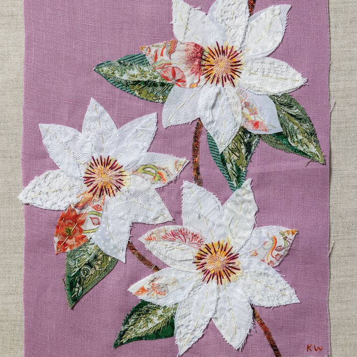 Wattle&Loop – wholesale Embroidery/cross-stitch supplies – Clematis Purple Slow Stitching Kit