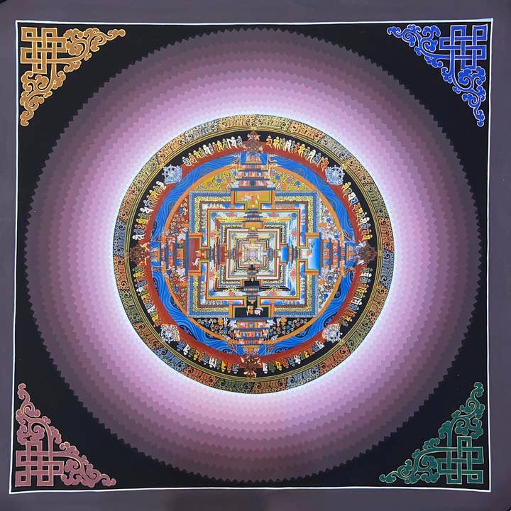 Kalachakra Mandala Tibetansk Thangka-målning för wholesale av Art Of Tibet