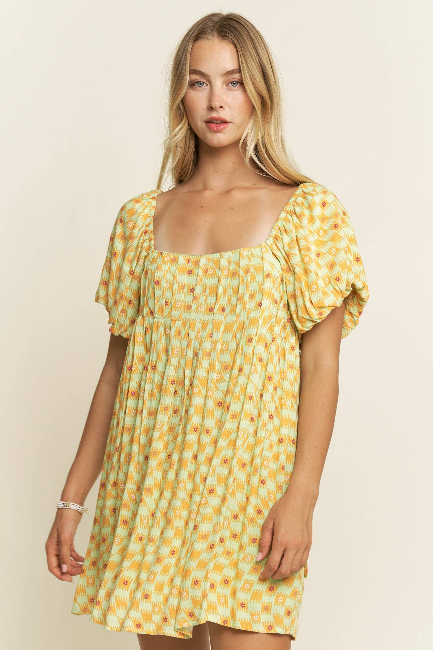 Hersy - Wholesale Dress - Women's - PUFF SLEEVE MINI DRESS- HD022023