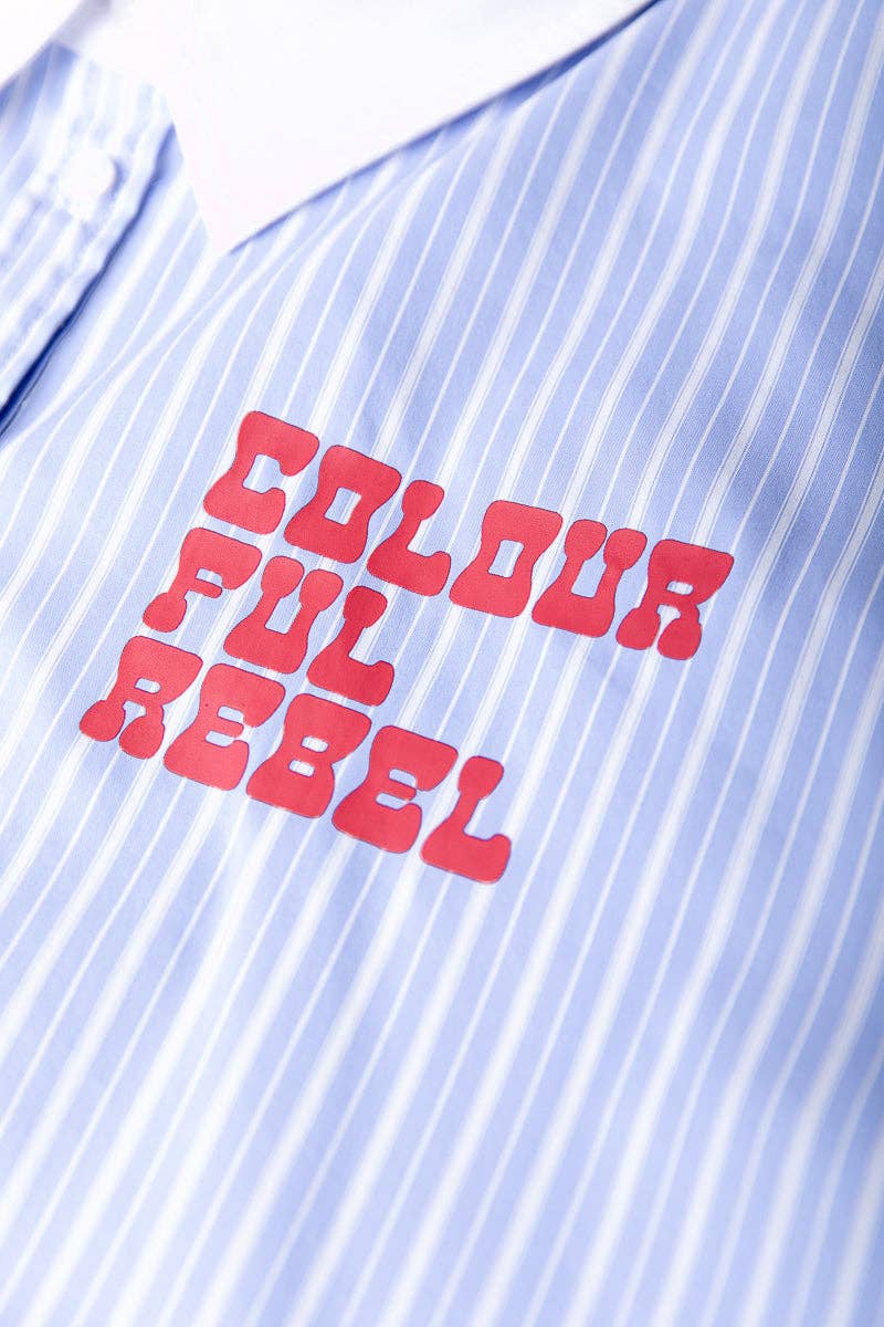 Talia Blouse | White/ Blue for wholesale on Faire4